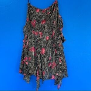 Jones New York 100% silk ruffle 90s roses skirt​​​​​​​​​​​​​​​​​​​​​​​​​…